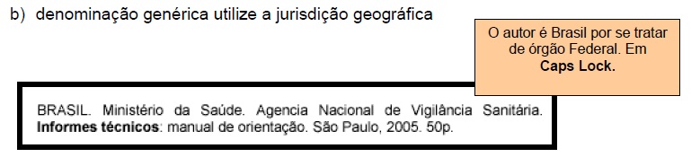 Entidade Coletiva Denominação Genérica